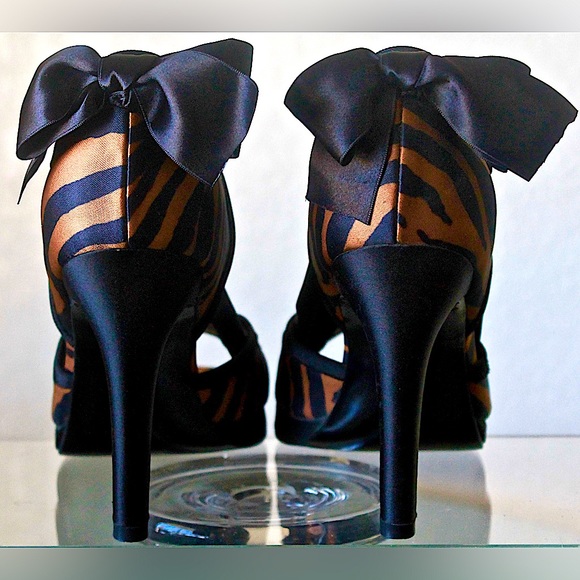 BEVERLY FELDMAN QUEEN B 4 INCH HEEL SIZE 9 NIB Y2K BROWN BLACK ANIMAL PRINT - Picture 3 of 7